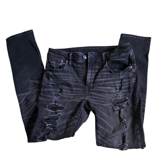American Eagle Outfitters Black Distressed Jeans 32x32 - Picture 1 of 6